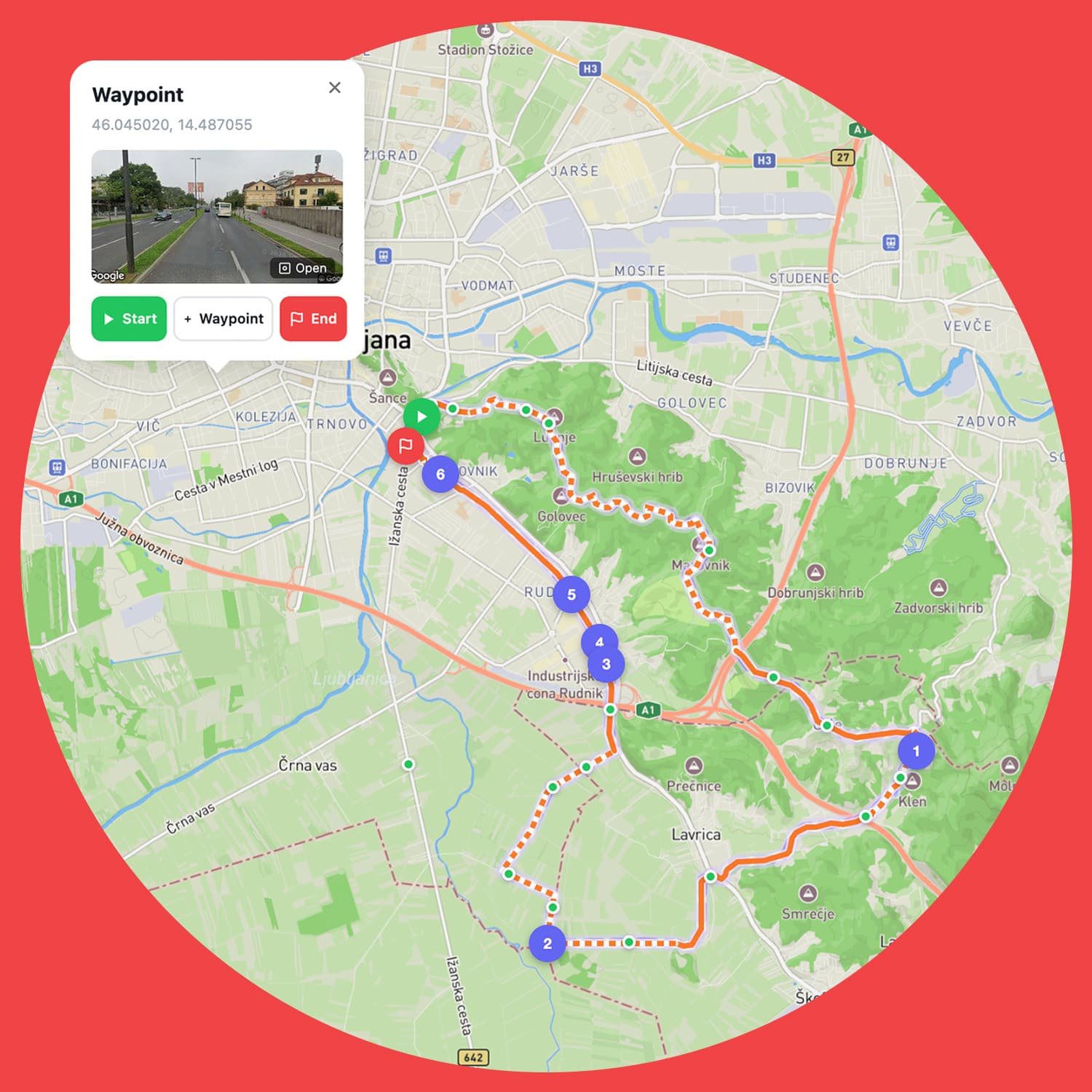 Customise any route